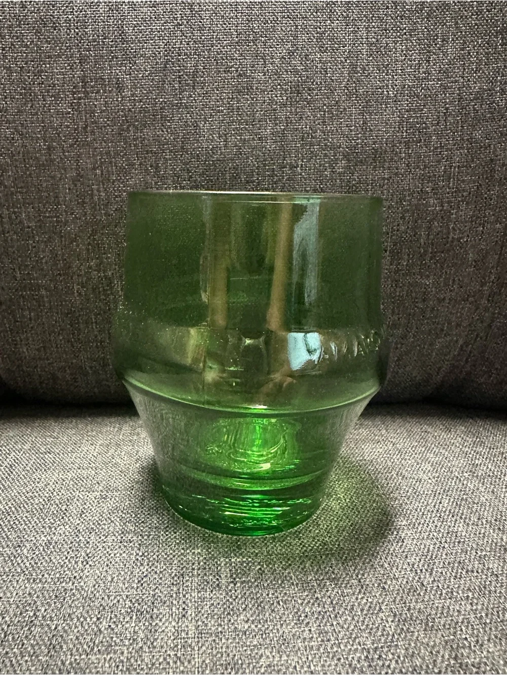 Rare Vintage Amaro Montenegro Green Bottle Shaped Lowball Glass